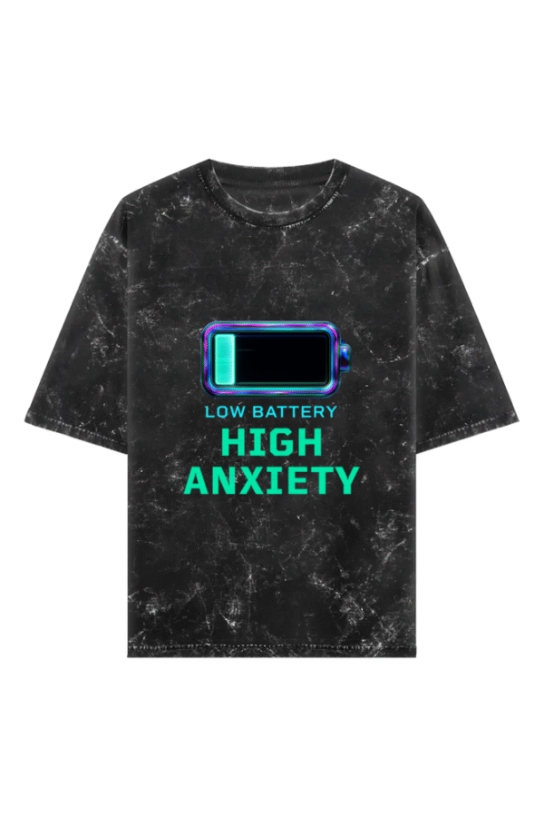 HIGH ANXIETY – Acid Wash Oversized Unisex Tee